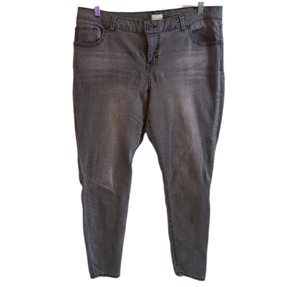 Style & Co Curvy Skinny Low Rise Gray Jeans